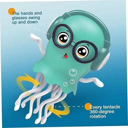 Dancing Jellyfish Toy, Light-up Musical Octopus with 360° Rotating || لعبة قنديل البحر الراقص، أخطبوط موسيقي مضيء يدور 360 درجة