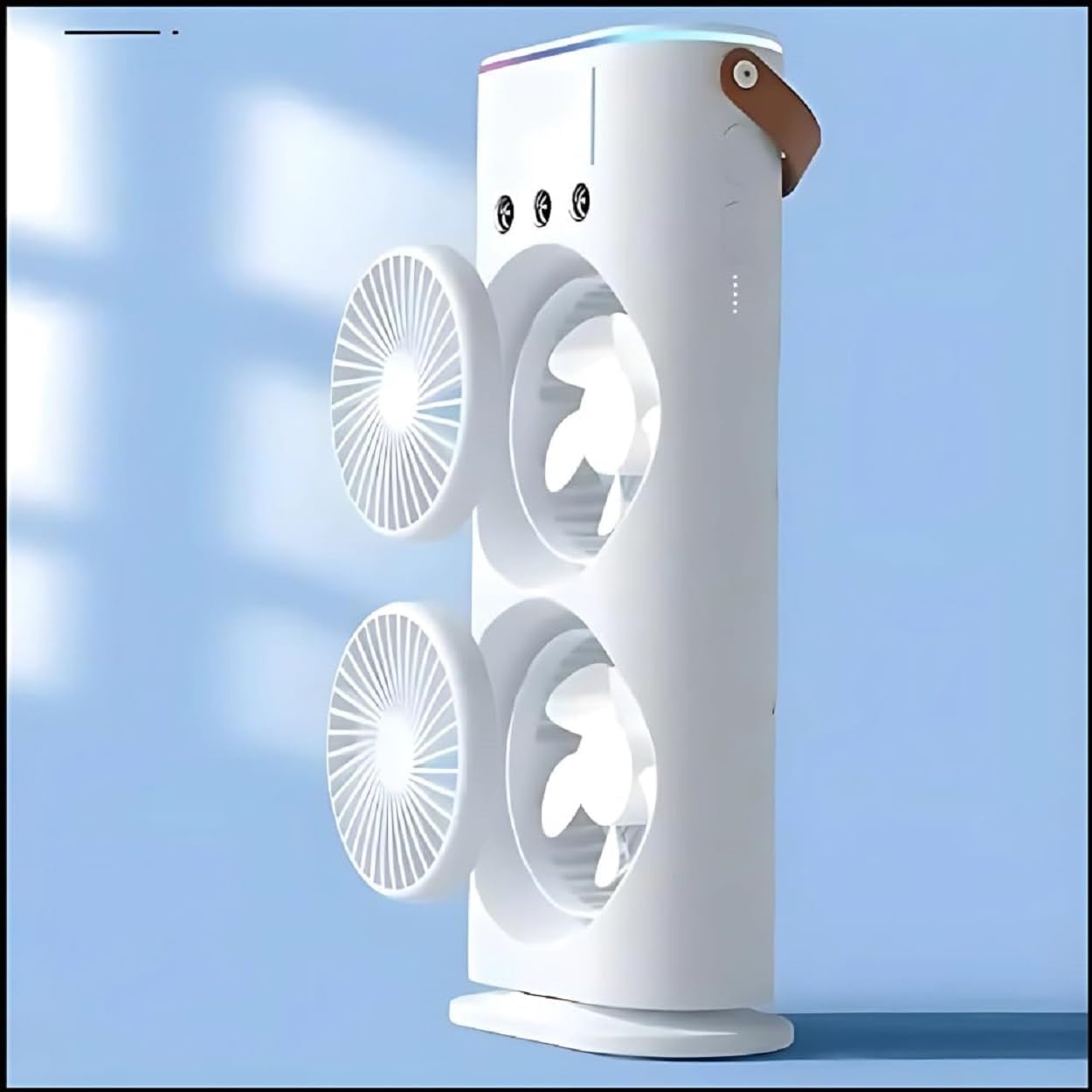 Rechargeable Rotating Spray Fan with Lightening Effects