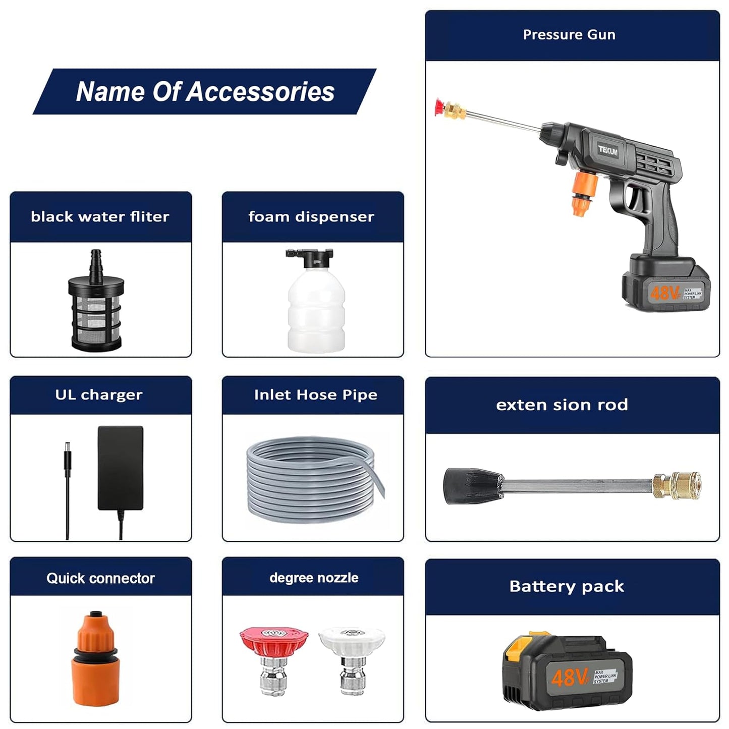 Pressure Washer For Car (Double Battery) || غسالة ضغط للسيارة (بطارية مزدوجة)