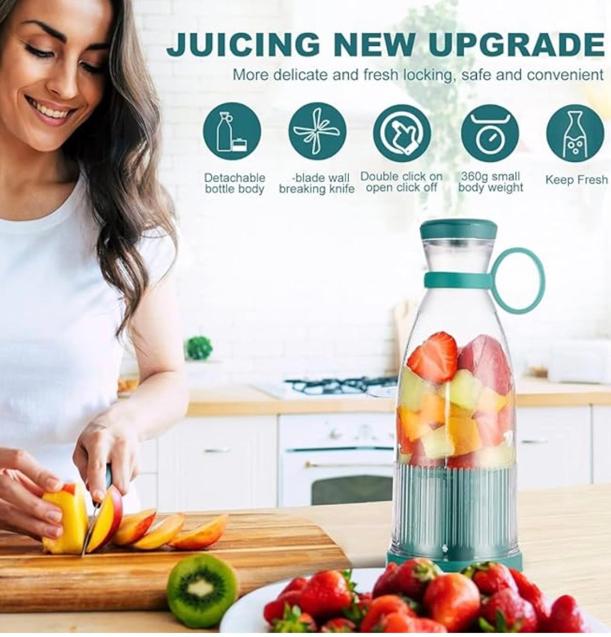 Rechargeable Handheld Mini Juicer Portable Blender for Shakes and Smoothies